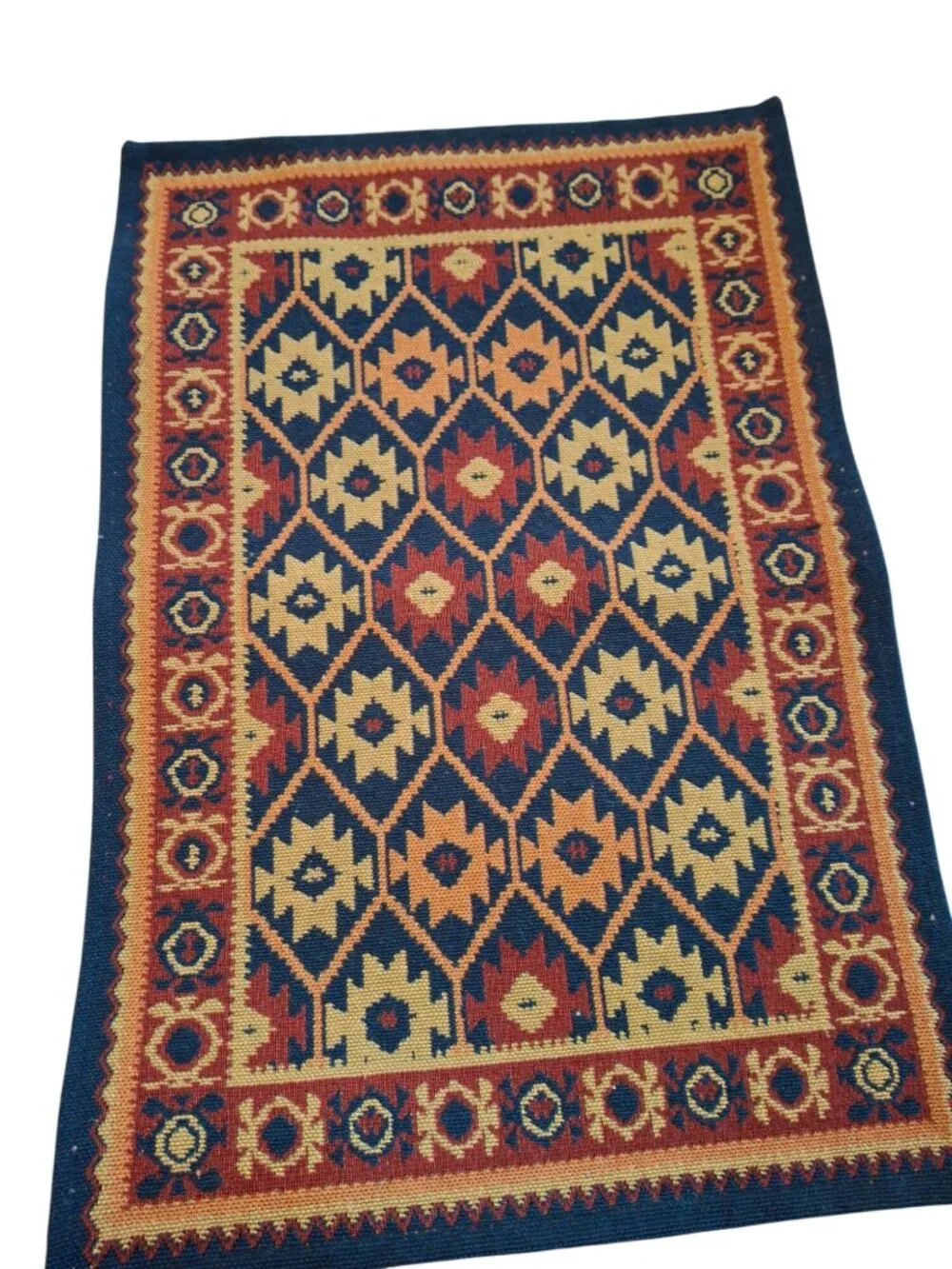 Vintage Southwestern Aztec Woven Tapestry Placemats Set of 5 Boho